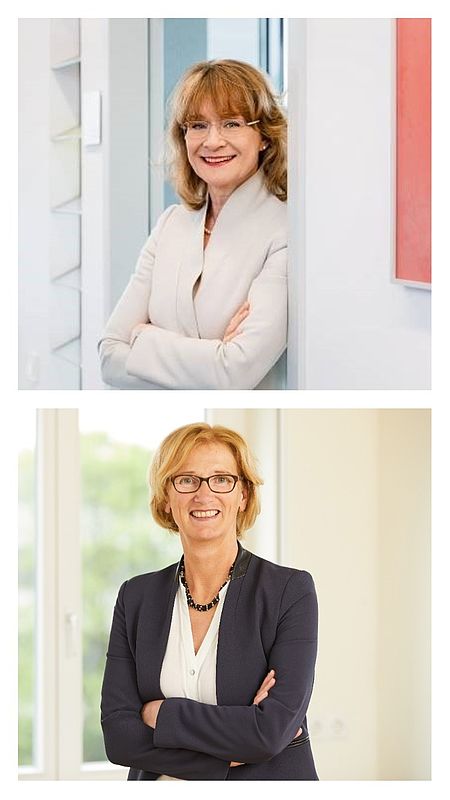 Prof. Dr. Iris Pigeot, Direktorin des Leibniz-Instituts für Präventionsforschung und Epidemiologie – BIPS und stellvertretende Sprecherin von NFDI4Health und Prof. Dr. Juliane Fluck, Sprecherin von NFDI4Health und Programmbereichsleiterin „Wissensmanagement“ bei ZB MED – Informationszentrum Lebenswissenschaften.